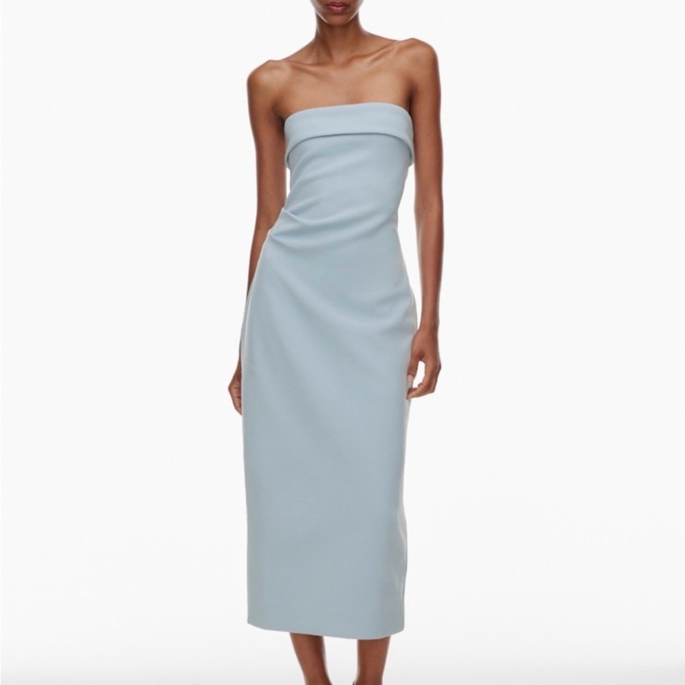 Aritzia Babaton FigureKnit™ Eyecatcher Dress Medium Blue Dew